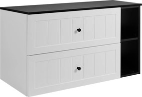 Fürdőszoba szekrény Mosdó Alá 100 fehér fekete Mart Mdf frontok gombok