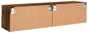 2 db füstös tölgy színű szerelt fa TV-szekrény 60 x 30 x 30 cm