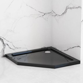 Zuhanykabin Rea DIAMOND black MAT 90x90