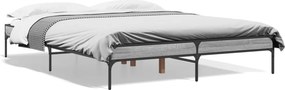 vidaXL szürke sonoma szerelt fa és fém ágykeret 150 x 200 cm