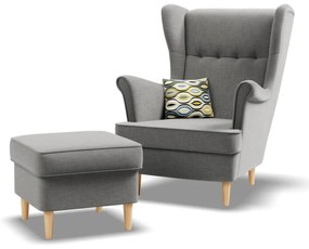 Uszak lábtartó, fonott, szürke