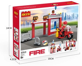 COGO® 3018 | lego-kompatibilis építőjáték | 845 db építőkocka | Tűzoltós 8-as készlet