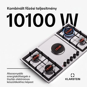 Klarstein MultiChef 5 Hot Plate, villany és gáz főzőlap, 5 főzőzóna, 4 égő, 1 villany főzőlap