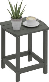 Outsunny kisasztal 48 x 37 x 46 cm, időjárásálló HDPE erkélyasztal, kültéri terasz- és kemping kiegészítő, szürke | Aosom