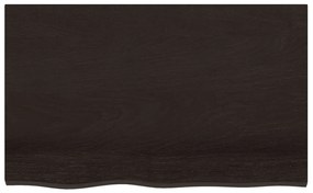 sötétbarna kezelt tömör tölgyfa fali polc 80x50x(2-4) cm