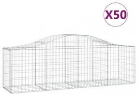 vidaXL 50 db íves horganyzott vas gabion kosár 200x50x60/80 cm