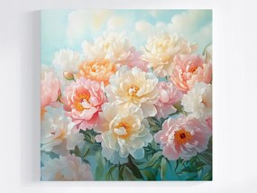 Vászonkép Canvas Dekoráció Csokor Virágok Bazsarózsa 40x40