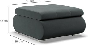 Tokio puff, bársony, szürke