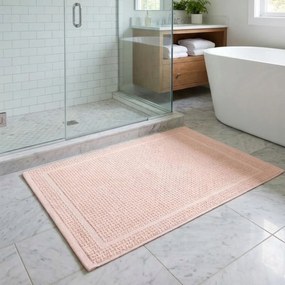 Fürdőszobaszőnyeg csúszásgátló Niam pamut rózsaszín szőnyeg 50 x 70 cm