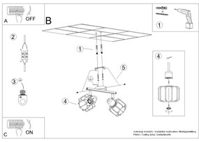 Sollux SL.1115 - Spotlámpa BELUCI 2xE14/40W/230V fekete