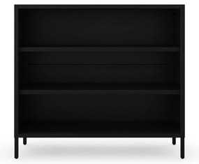 Fekete fém polcos könyvespolc – LUCA Modern 1000 x 900 x 350 mm