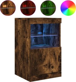 vidaXL füstös tölgy színű tálalószekrény LED-ekkel 41 x 37 x 67 cm