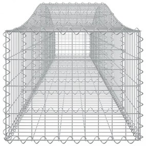 vidaXL 9 db íves horganyzott vas gabion kosár 400x50x40/60 cm