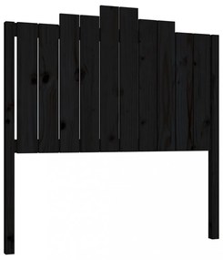 fekete tömör fenyőfa ágyfejtámla 106x4x110 cm