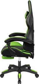 Kruger&amp;Matz Warrior GX-150 játékszék zöld-fekete.