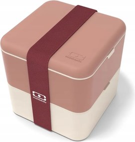 Monbento Négyzet alakú Rózsaszín Mokka Uzsonnásdoboz