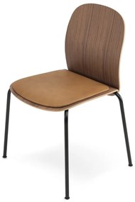 Barna-konyakbarna rakásolható étkezőszék szett 2 db-os diófa dekorral Book – Gazzda