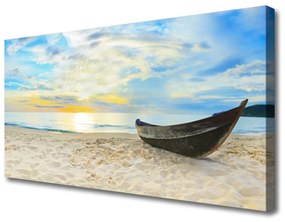 Vászonkép falra Boat Beach Sea 140x70 cm