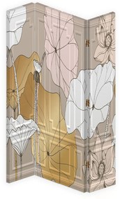 Gario Paraván Vintage virágok Méret: 145 x 170 cm, Kivitelezés: Forgó paraván 360°