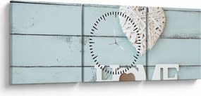 Kép - I love home (órával) (90x30 cm)