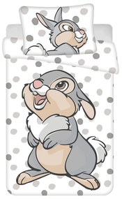 Fehér-szürke pamut gyerek ágyneműhuzat babaágyhoz 100x135 cm Thumper "Dots" – Jerry Fabrics