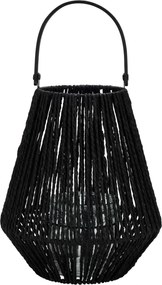 Sola lámpás 26 cm, fekete, fa nyéllel