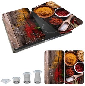 Edzett üveg tűzhely fedőlap szett 2 db-os 30x52 cm Spices – Wenko