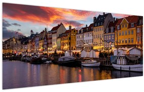 Kép - Nyhavn, Koppenhága (120x50 cm)