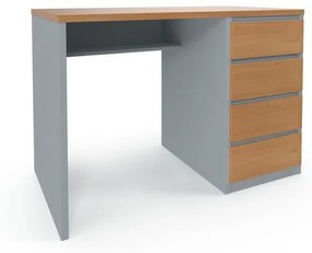 Irodai asztalok Viva jobb oldali fiókokkal, 110 x 76 x 60 cm, bükk/szürke