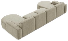 Bézs zsenília sarokkanapé (U alakú) Omao – Makamii