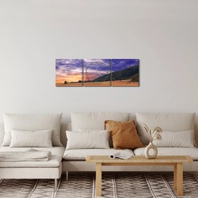 A levendula rét képe (órával) (90x30 cm)