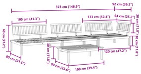 4 részes tömör akácfa kerti raklap ülőgarnitúra