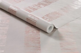 Szürke-rózsaszín, fényes csíkos modern tapéta