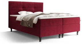 Franciaágy Boxspring 140 cm Lumba (bordó) (matraccal és tárolóhellyel). 1046673