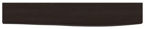 sötétbarna kezelt tömör tölgyfa fali polc 60x10x2 cm