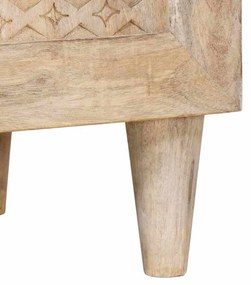 TV szekrény polcokkal Fehér 105 x 33 x 46 cm tömör mangófa