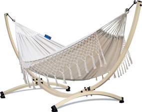 Potenza boho függőágy Santia XL 220x160 acél váz Grande ecru Lengyel