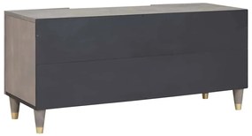 TV szekrény Szürke és Arany 105 x 33.5 x 46 cm Tömör mangófa