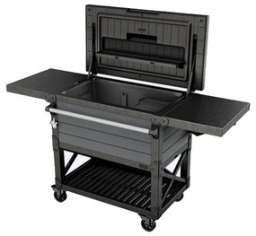 Patio cooler &amp; Beverage cart grill asztal szürke
