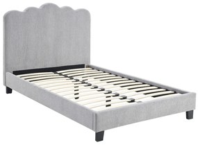 Szürke Bouclé Kárpitozott Ágy 120x200 CRATER