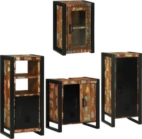 vidaXL Fürdőszoba bútor szett 4 pcs Szilárd újrahasznosított fa