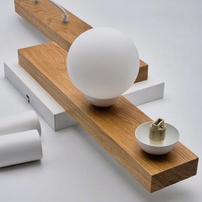 Csillár zsinóron CORTINA 2xE27/15W/230V + 2xG9/5W/230V fehér/tölgy