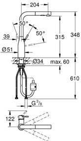 GROHE 30270AL0 - ESSENCE mosogató csaptelep, grafit