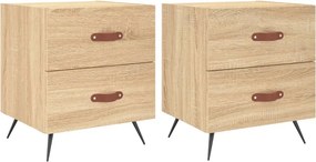 vidaXL 2 db sonoma tölgy színű szerelt fa éjjeliszekrény 40x35x47,5 cm