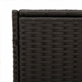 vidaXL fekete polyrattan kerti tárolóláda kerekekkel 283 L