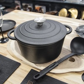 Indukciós tűzhelyhez alkalmas öntöttvas edény fedővel 4 l LITINA – Orion