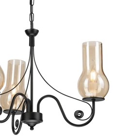 Brilagi - LED Csillár láncon COTTAGE 3xE14/40W/230V fekete/barna