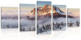 5 részes kép Óriás hegység hó paplan alatt