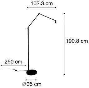 Modern állólámpa fekete állítható - Editor