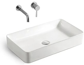 Erga Barbara, asztali mosogató 600x370x130 mm, fehér fényes, ERG-V03-YT-060-WH